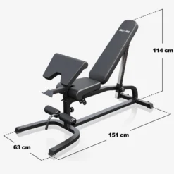 Gorilla Sports Schrägbank verstellbar inkl, Beinstrecker und Curlpult Schwarz Online