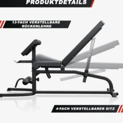 Gorilla Sports Schrägbank verstellbar inkl, Beinstrecker und Curlpult Schwarz Online