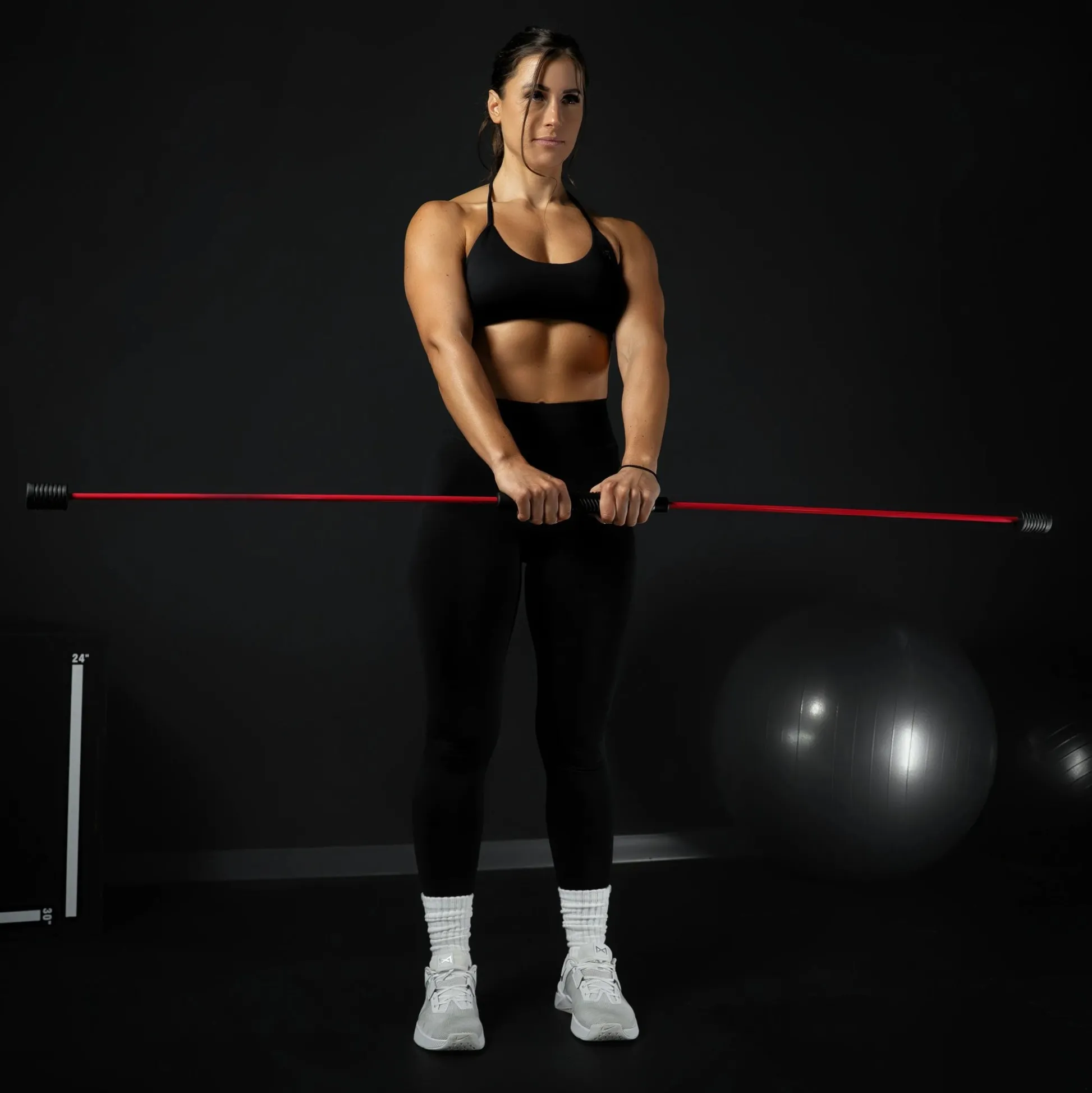 Gorilla Sports Schwingstab flexibel 160 cm Schwarz / Rot Discount