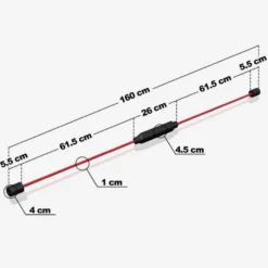 Gorilla Sports Schwingstab flexibel 160 cm Schwarz / Rot Discount