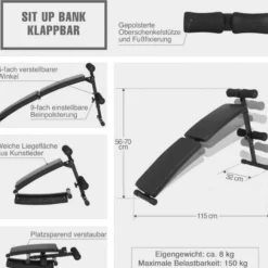 Gorilla Sports Sit Up Bank klappbar Schwarz Clearance