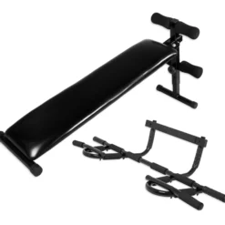 Gorilla Sports Sit Up Bank + Multifunktions Pull Up Bar Set Schwarz New