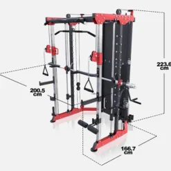 Gorilla Sports Smith Machine mit Steckgewichten Schwarz / Rot Hot