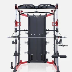 Gorilla Sports Smith Machine mit Steckgewichten Schwarz / Rot Hot