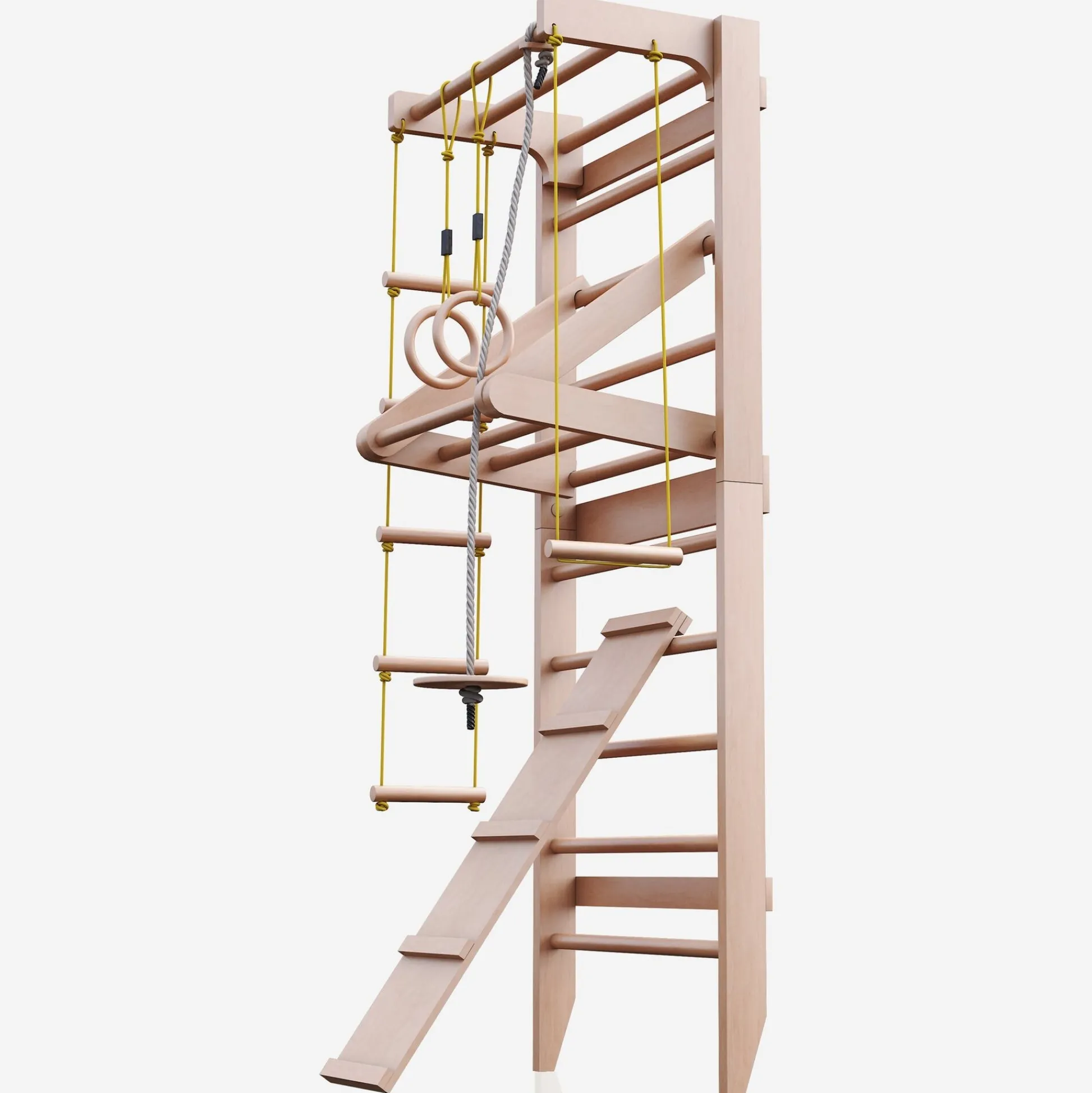 Physionics Sprossenwand Set Natur Holz Discount