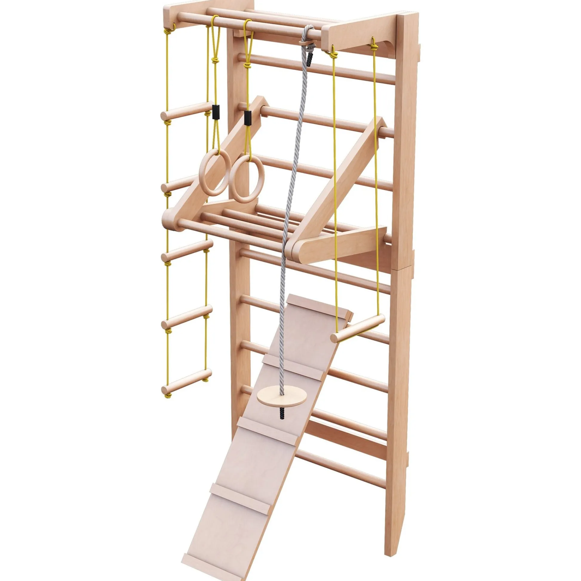 Physionics Sprossenwand Set Natur Holz Discount
