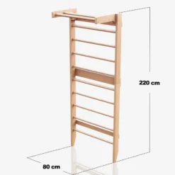 Physionics Sprossenwand Set Natur Holz Discount