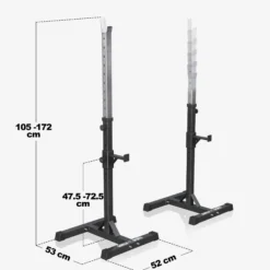 Gorilla Sports Squat Rack Hantelständer mobil verstellbar Schwarz Clearance