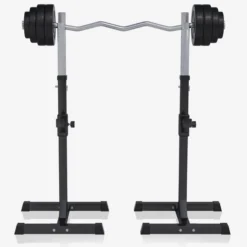 Gorilla Sports Squat Rack Hantelständer Set inkl, Curlset Kunststoff 35 kg Schwarz / Silber Online