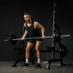 Gorilla Sports Squat Rack inkl, Safety Ablagen Schwarz Sale