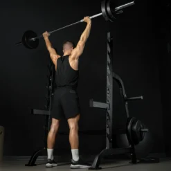 Gorilla Sports Squat Rack inkl, Safety Ablagen Schwarz Sale
