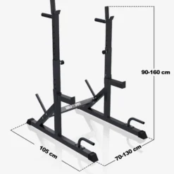 Gorilla Sports Squat Rack verstellbar in Höhe und Breite Schwarz New