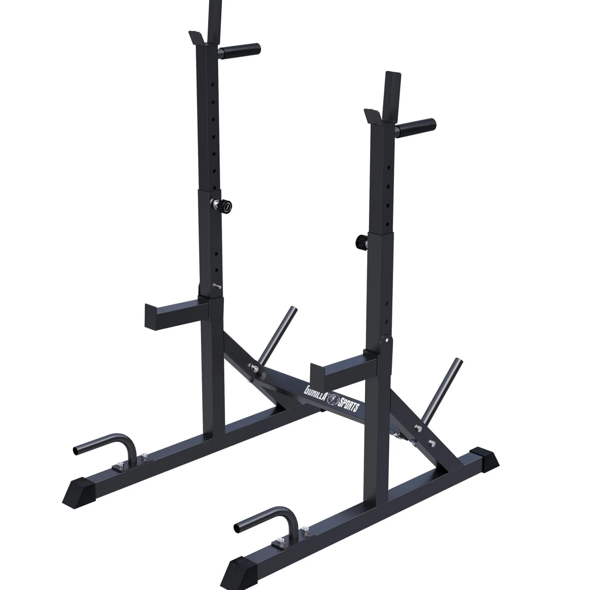 Gorilla Sports Squat Rack verstellbar in Höhe und Breite Schwarz New