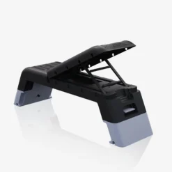 Gorilla Sports Steppbrett mit Rückenlehne Schwarz / Grau Discount