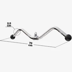 Gorilla Sports SZ-Curl-Griff inkl, Drehgelenk mit Gummi-Ballen Silber New