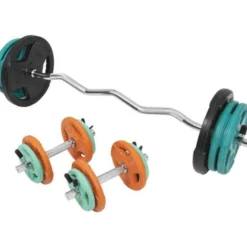 Gorilla Sports SZ-Curlset Gummi Gripper 70 kg mit Verschlüssen Verschieden Clearance