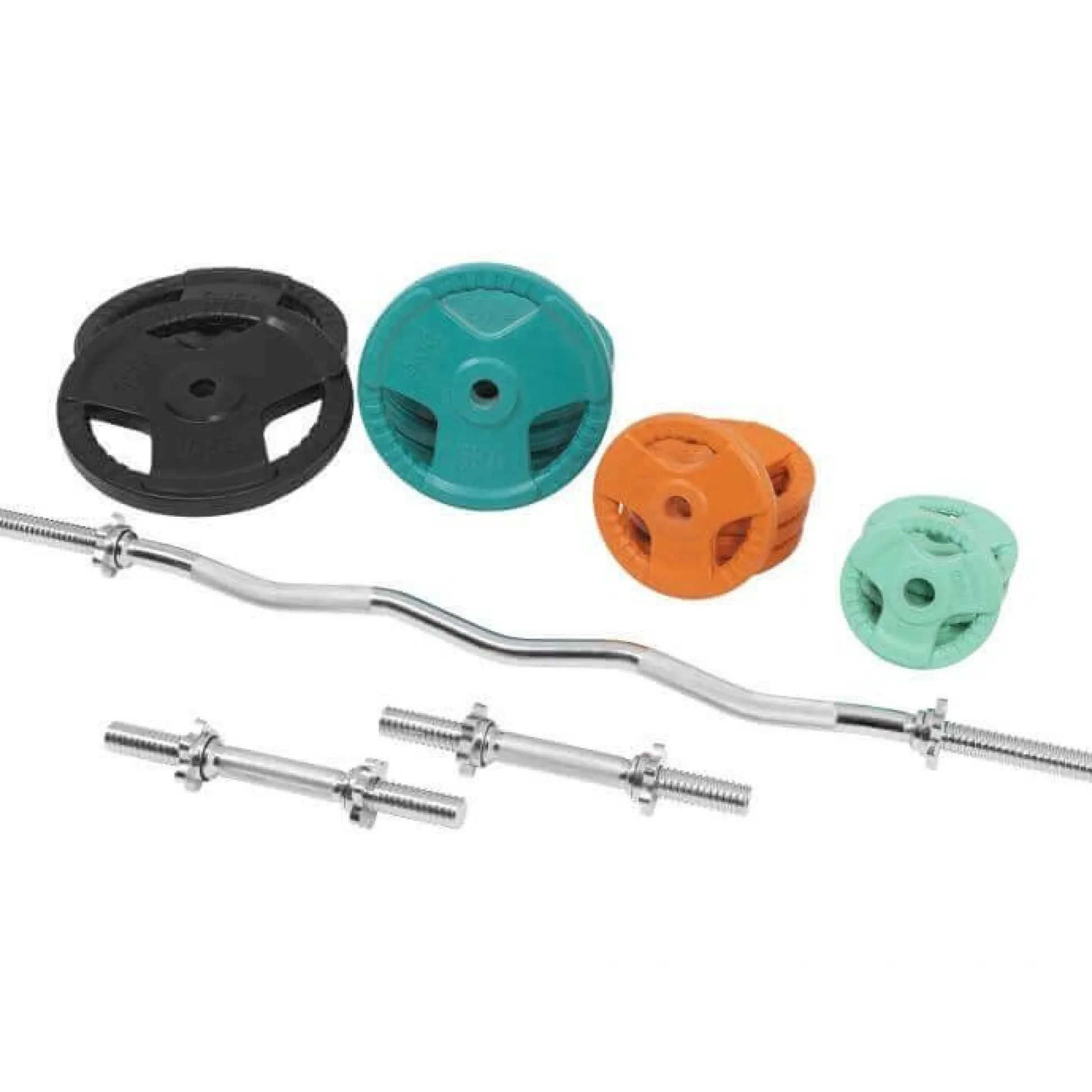 Gorilla Sports SZ-Curlset Gummi Gripper 70 kg mit Verschlüssen Verschieden Clearance