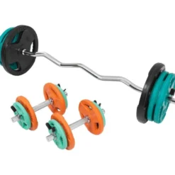 Gorilla Sports SZ-Curlset Gummi Gripper 70 kg mit Verschlüssen Verschieden Clearance