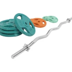 Gorilla Sports SZ-Curlset Gummi Gripper 35 kg mit Verschlüssen Verschieden New