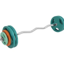 Gorilla Sports SZ-Curlset Gummi Gripper 35 kg mit Verschlüssen Verschieden Clearance