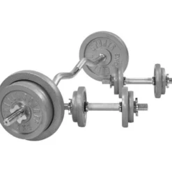 Gorilla Sports SZ-Curlset Gusseisen 70 kg mit Verschlüssen Silber Online