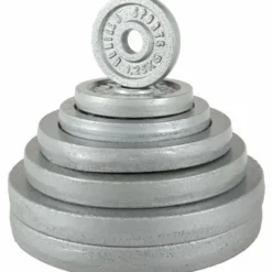 Gorilla Sports SZ-Curlset Gusseisen 35 kg mit Verschlüssen Silber Outlet