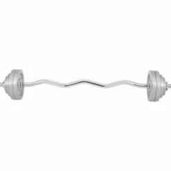 Gorilla Sports SZ-Curlset Gusseisen 35 kg mit Verschlüssen Silber Outlet