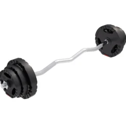 Gorilla Sports SZ-Curlset Kunststoff Gripper 25 kg mit Sternverschlüssen Schwarz / Silber Best