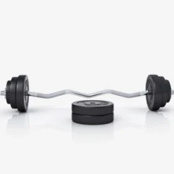 Gorilla Sports SZ-Curlset Kunststoff 35 kg mit Sternverschlüssen Schwarz / Silber