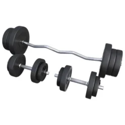 Gorilla Sports SZ-Curlset Kunststoff 70 kg mit Verschlüssen Silber / Schwarz Online