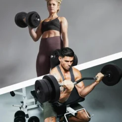 Gorilla Sports SZ-Curlset Kunststoff 70 kg mit Verschlüssen Silber / Schwarz