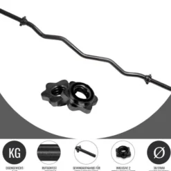 Gorilla Sports SZ-Hantelstange 120 cm mit Sternverschlüssen Silber Clearance