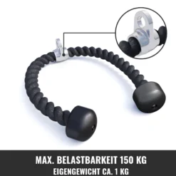 Gorilla Sports Trizepsseil Nylon inkl, Drehgelenk Schwarz Discount