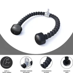 Gorilla Sports Trizepsseil Nylon inkl, Drehgelenk Schwarz Outlet