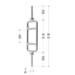 Gorilla Sports Trizepstrainer mit Verschlüssen Silber New