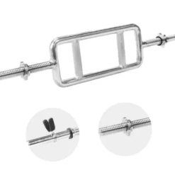 Gorilla Sports Trizepstrainer mit Verschlüssen Silber New