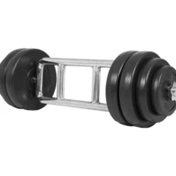 Gorilla Sports Trizepstrainer Set Kunststoff 35 kg mit Sternverschlüssen Silber / Schwarz Hot