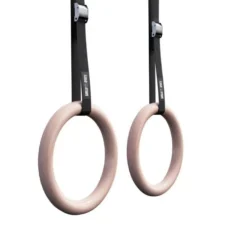 Gorilla Sports Turnringe Set inkl, Nylongurte Schwarz / Holzoptik Best