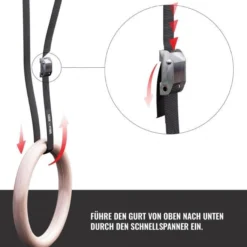 Gorilla Sports Turnringe Set inkl, Nylongurte Schwarz / Holzoptik Best
