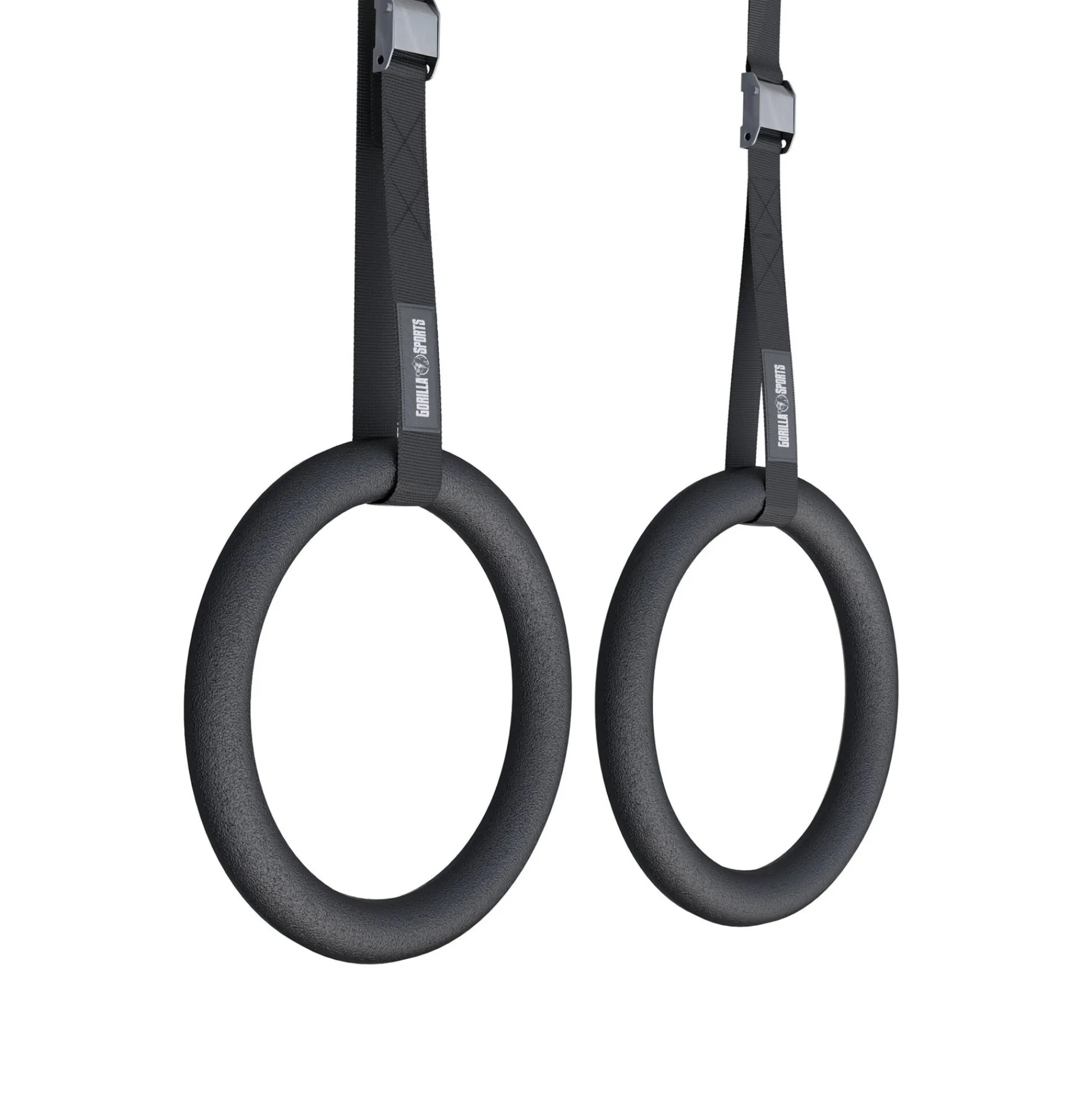 Gorilla Sports Turnringe Set inkl, Nylongurte Schwarz Discount