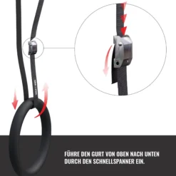 Gorilla Sports Turnringe Set inkl, Nylongurte Schwarz Discount