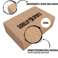 Gorilla Sports Yoga Block aus Kork Braun Sale