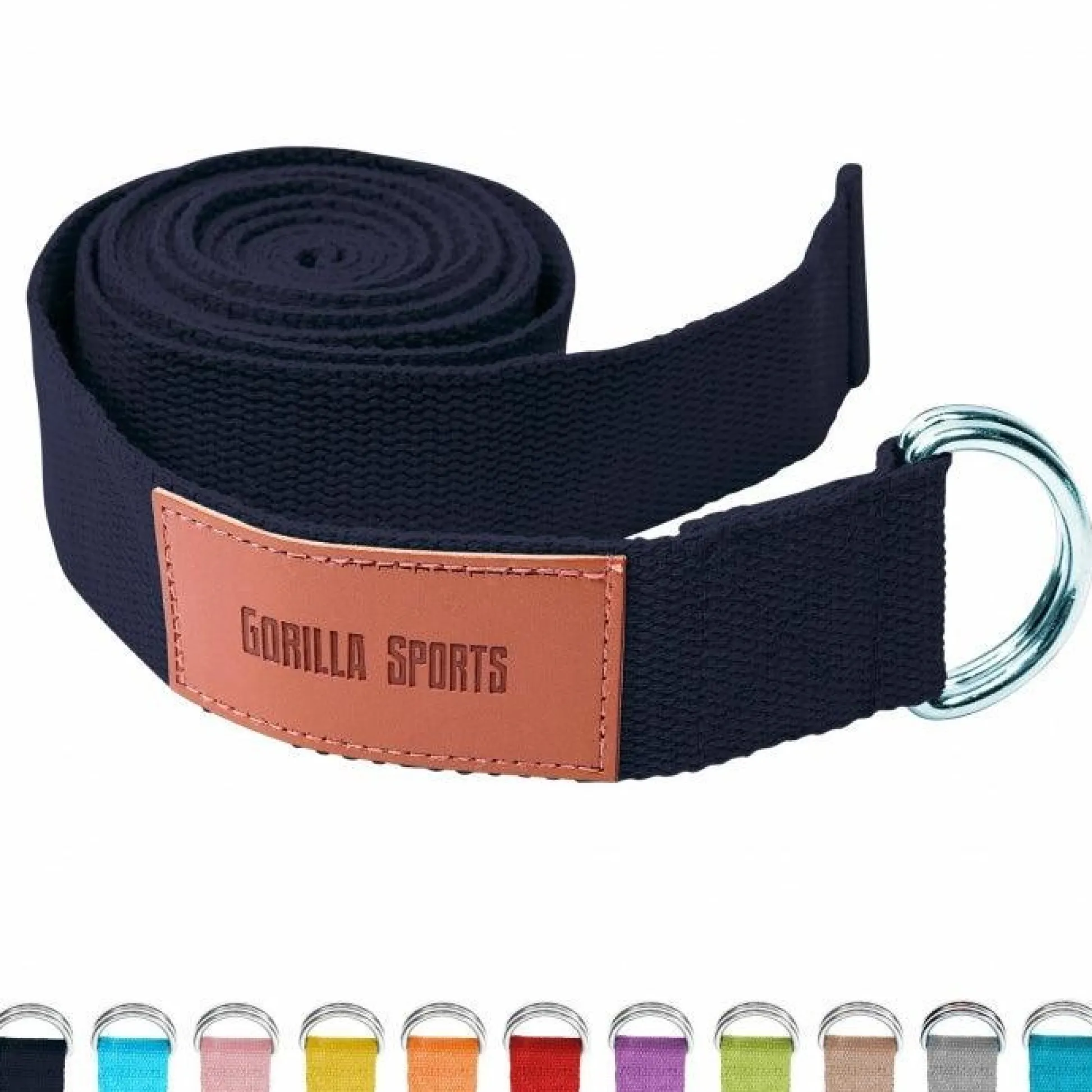 Gorilla Sports Yogagurt in verschiedenen Farben Schwarz Discount