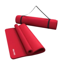 Gorilla Sports Yogamatte mit Tragegurt 190 x 60/100 x 1,5 cm Rot Discount