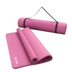 Gorilla Sports Yogamatte mit Tragegurt 190 x 60/100 x 1,5 cm Pink Clearance