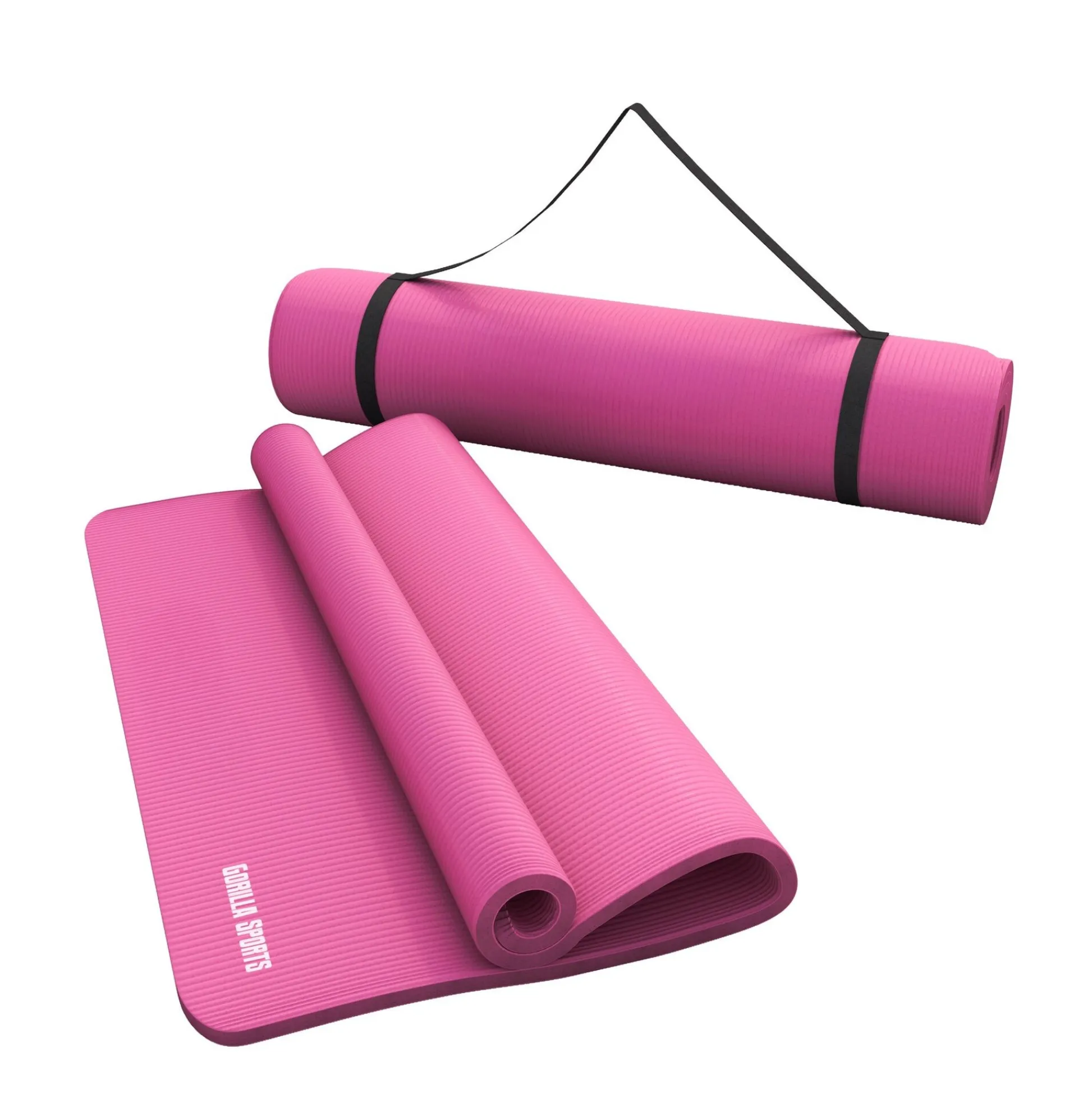 Gorilla Sports Yogamatte mit Tragegurt 190 x 60/100 x 1,5 cm Fuchsia Online