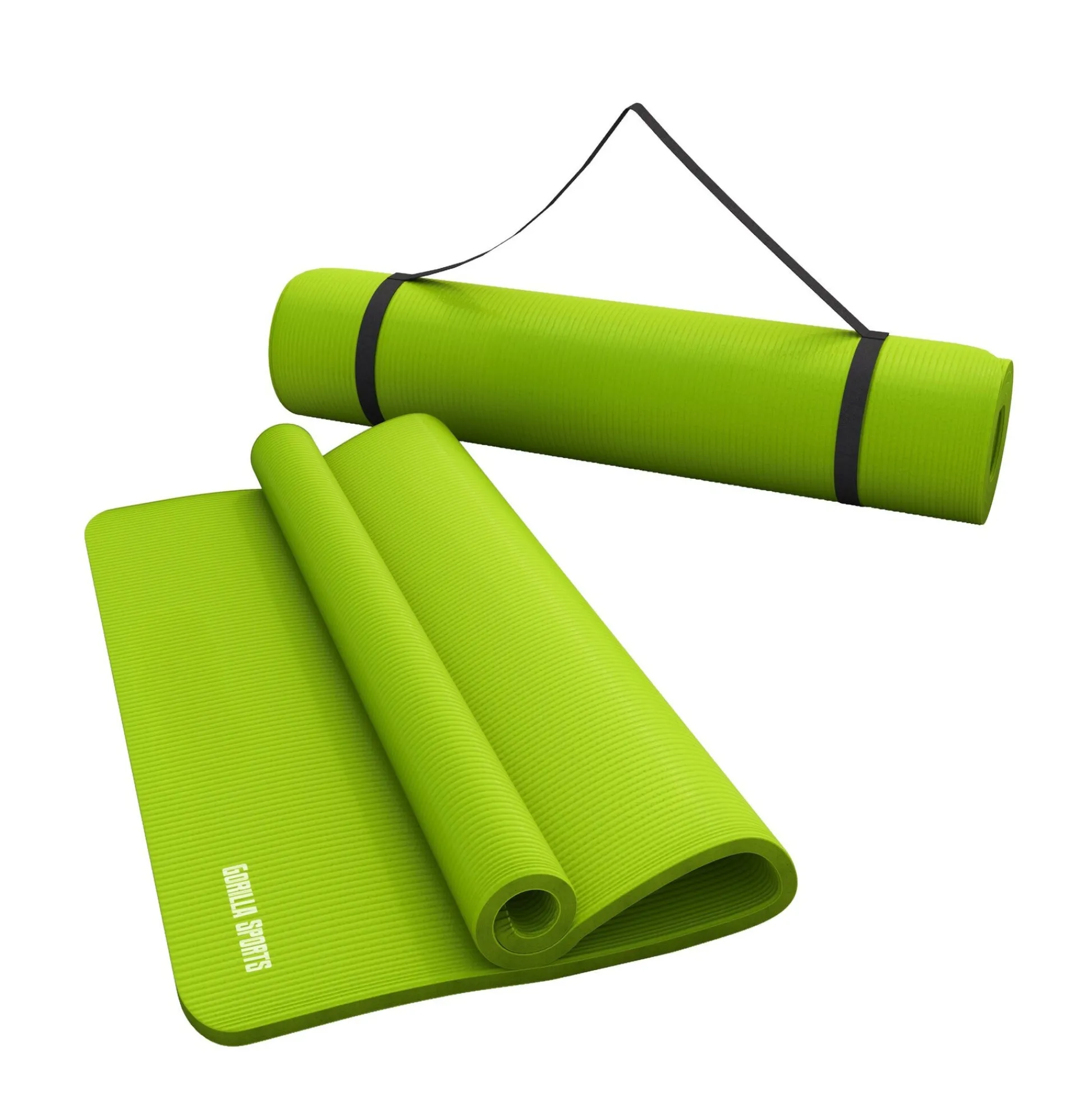 Gorilla Sports Yogamatte mit Tragegurt 190 x 60/100 x 1,5 cm Hellgrün Clearance
