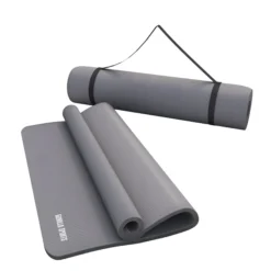 Gorilla Sports Yogamatte mit Tragegurt 190 x 60/100 x 1,5 cm Grau