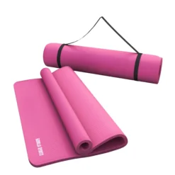 Gorilla Sports Yogamatte mit Tragegurt 190 x 60/100 x 1,5 cm Fuchsia Outlet