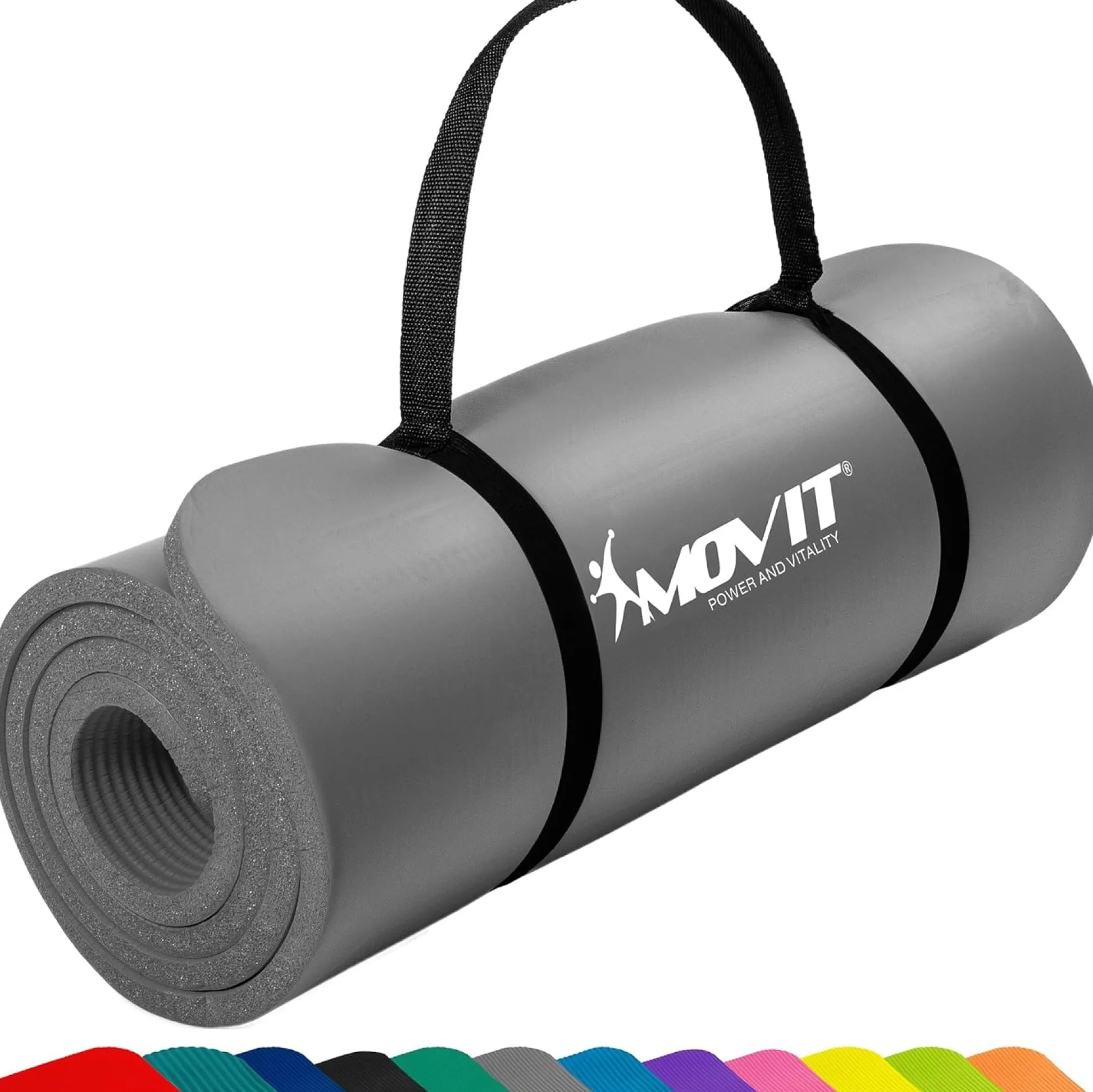 MOVIT Yogamatte 10/15 mm Dicke Grau Discount